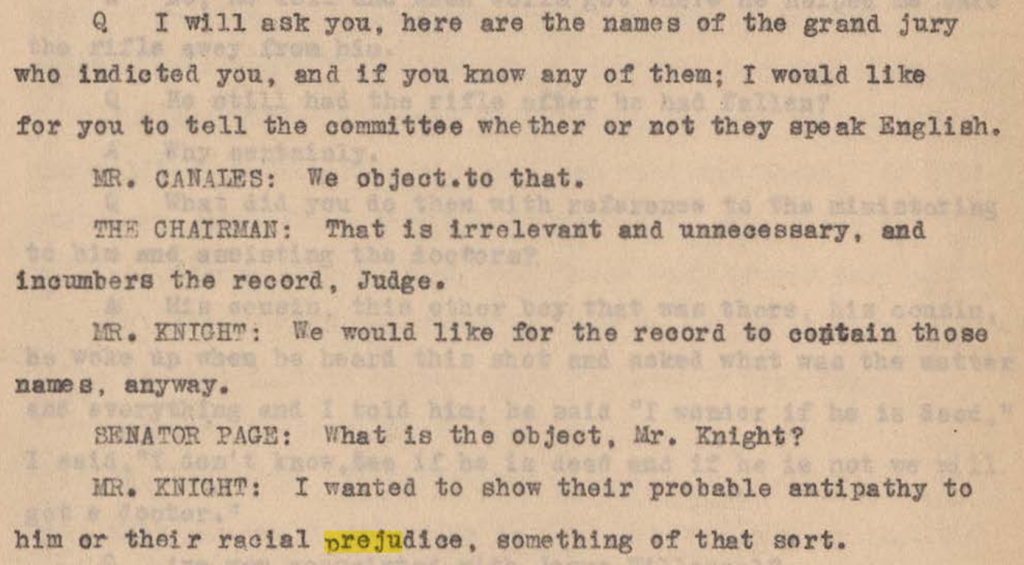 from Canales Hearings, Volume 1, page 492. https://www.tsl.texas.gov/sites/default/files/public/tslac/treasures/images/law/1919rangerVolume1.pdf