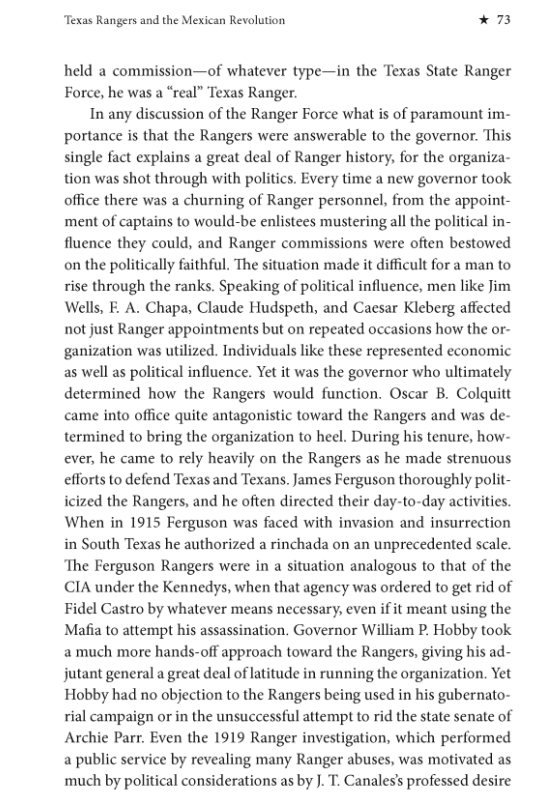 Charles Harris and Louis Sadler, “Texas Rangers and the Mexican Revolution,” in Glasrud and Weiss, Jr., Tracking the Texas Rangers: the Twentieth Century (UNT Press, 2013)