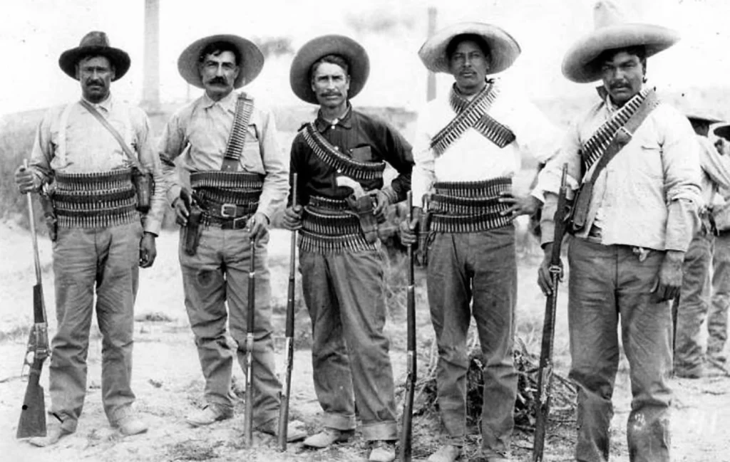 alleged photo of Red Lopez (middle) with other Mexican revolutionaries, image in the public domain